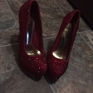 Red Rhinestone heels